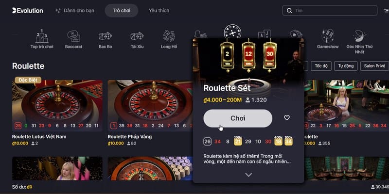 Roulette trực tuyến tại casino Iwin