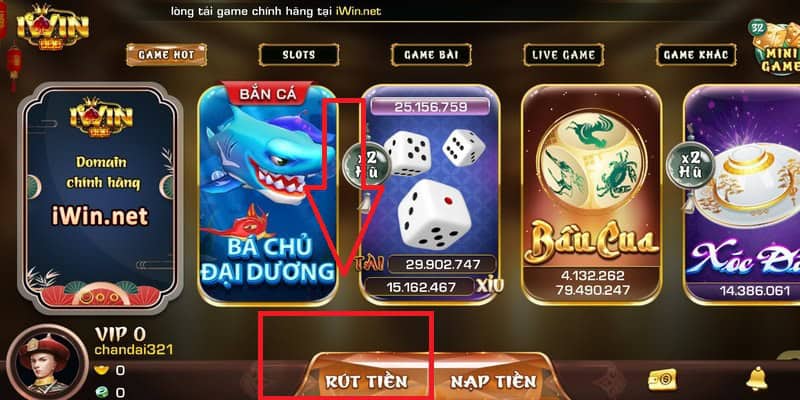 Lựa chojnn rút tiền Iwin Club