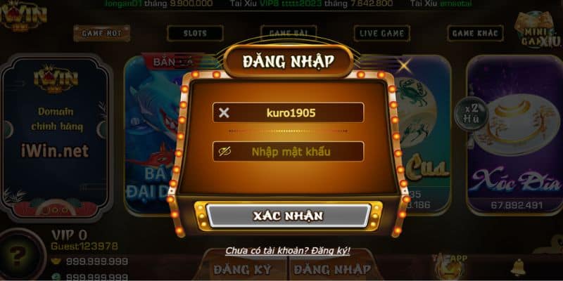 Đăng nhập vào cổng game