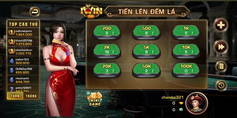 Game bài Iwin tiến lên đếm lá